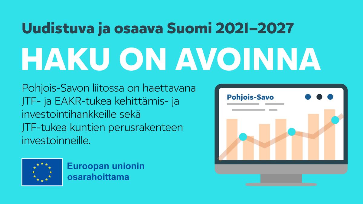 kuvituskuva, jossa on teksti Pohjois-Savon liiton avoinna olevista rahoitushauista