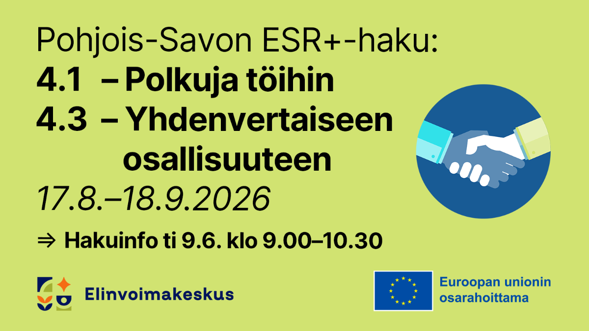 Hakuaika 17.8.-18.9.2026, hakuinfo ti 9.6. klo 9-10.30.