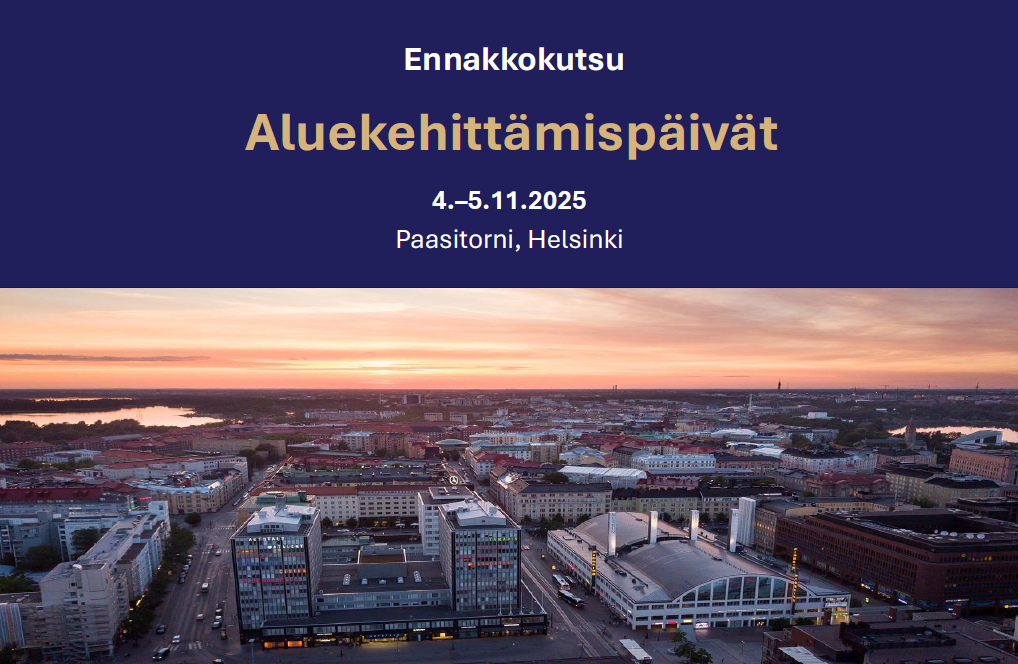 Aluekehittämispäivät 4.-5.11. Paasitornissa, Helsingissä.