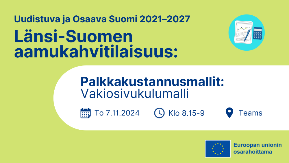 Länsi-Suomen Aamukahvit: Tosiasialliset palkkakustannukset (Vakiosivukulumalli)