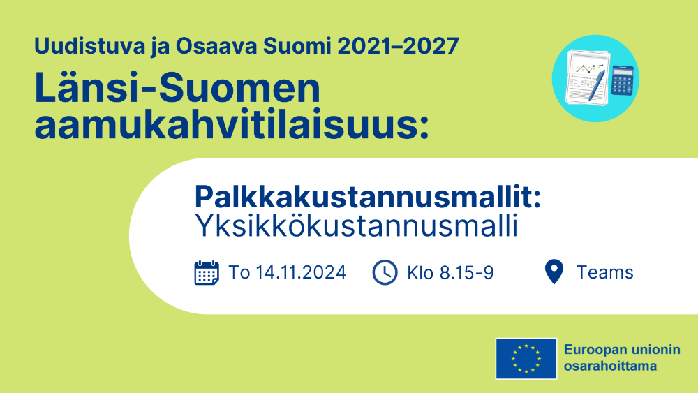 Länsi-Suomen Aamukahvit: Palkkojen yksikkökustannukset (